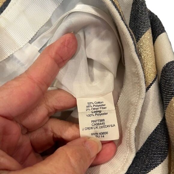 J.Crew Women's Gold and Blue Stripe Mini Skirt Size 8 - Picture 5 of 8
